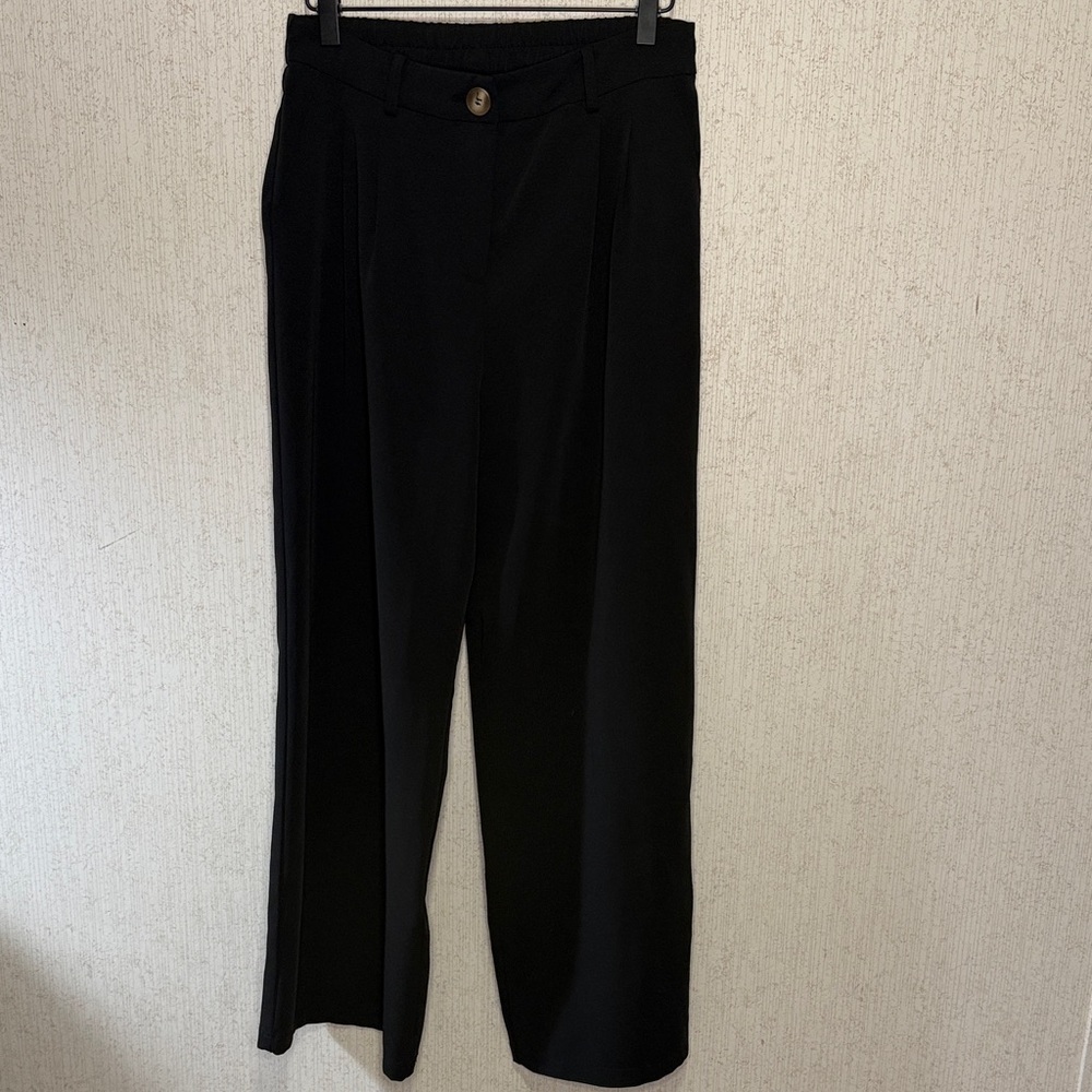Elegant Black Wide Leg Women's Pants